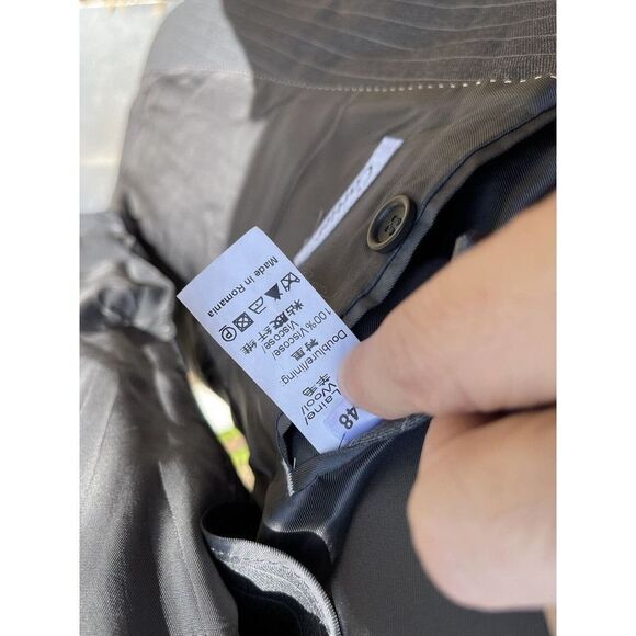 CARTIER Men's Sports Coat Jacket Gray Striped 100% Wool Luxury Size 38 R - Picture 6 of 9